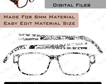 Funny Wooden Glasses 1 - 4 modelos diferentes, Vector Laser Cut Engrave File, CNC-Laser Cut, Digital Instant Download Funny Gift, SVG, Ai, CDR