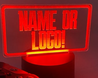 RGB Illuminated remote control LED Company Sign | Logo | Your Name | Display | Personalised Light Up Sign | Customised  Acrylic Sign