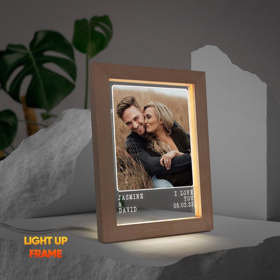 LED Light up Cedar Wood Frame Personalised Wedding Etsy