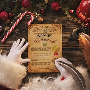 Letter From Santa Claus | Premium Letter (Movie Quality) with Scratchable Naughty/Nice Panel and Foil Seal