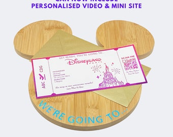 Personalised Disneyland Paris Foil Ticket Video Mini Park Site for Your Magical Holiday Reveal!