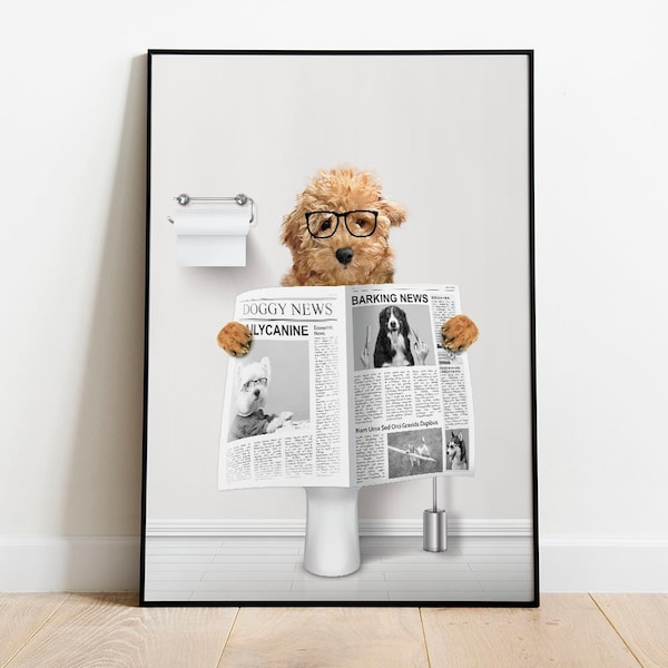 CUSTOM PET PORTRAIT from photo/ Custom Dog/ Pet in Toilet Print/ Animal in Tub/ Bathroom Art/ Personalized gifts/ Pet Gift/ Pet Humour