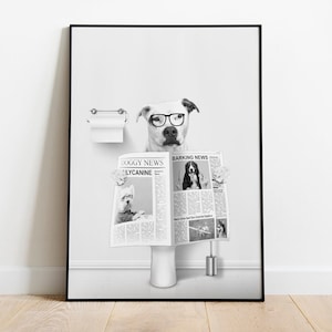 CUSTOM PET PORTRAIT from photo/ Custom Dog/ Pet in Toilet Print/ Animal in Tub/ Bathroom Art/ Personalized gifts/ Pet Gift/ Pet Humour