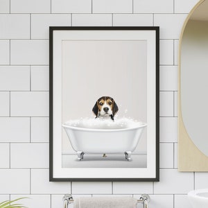 CUSTOM PET PORTRAIT from photo/ Custom Dog/ Pet in Toilet Print/ Animal in Tub/ Bathroom Art/ Personalized gifts/ Pet Gift/ Pet Humour