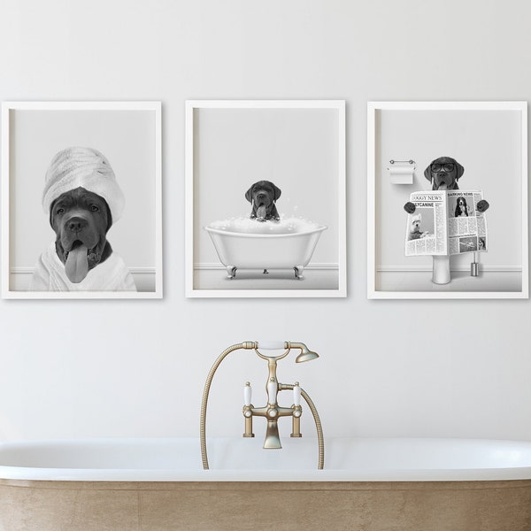 CUSTOM PET PORTRAIT from photo/ Custom Dog/ Pet in Toilet Print/ Animal in Tub/ Bathroom Art/ Personalized gifts/ Pet Gift/ Pet Humour