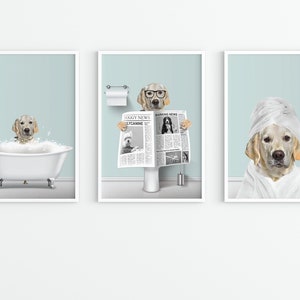 CUSTOM PET PORTRAIT from photo/ Custom Dog/ Pet in Toilet Print/ Animal in Tub/ Bathroom Art/ Personalized gifts/ Pet Gift/ Pet Humour