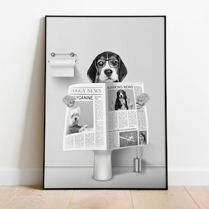 CUSTOM PET PORTRAIT from photo/ Custom Dog/ Pet in Toilet Print/ Animal in Tub/ Bathroom Art/ Personalized gifts/ Pet Gift/ Pet Humour
