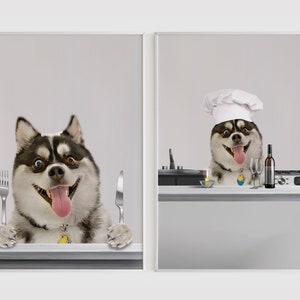 CUSTOM PET PORTRAIT from photo/ Custom Dog/ Pet Kitchen Print/ Animal Cooking/ Kitchen Art/ Personalized gifts/ Pet Gift/ Pet Humour