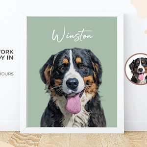 Custom Pet Portraits Using Pet Photo Personalized Digital Dog Portraits Cat Portraits Custom Dog Portrait Custom Pet Art Pet Cartoon Drawing