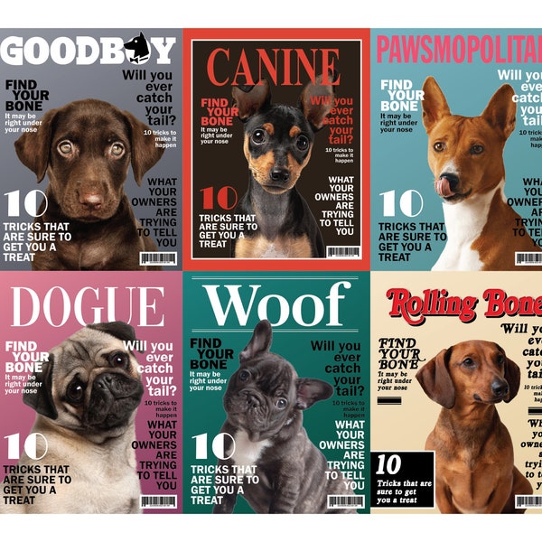 CUSTOM PET PORTRAIT/ Pet From Photo/ Pet on Magazine Cover/ Custom Dog Picture/ Personalized Cat Picture/ Magazine Poster/ Custom Gift