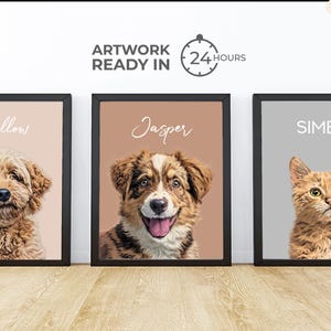 Custom Pet Portraits Using Pet Photo Personalized Digital Dog Portraits Cat Portraits Custom Dog Portrait Custom Pet Art Pet Cartoon Drawing