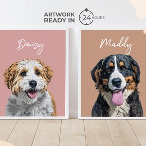 Custom Pet Portraits Using Pet Photo Personalized Digital Dog Portraits Cat Portraits Custom Dog Portrait Custom Pet Art Pet Cartoon Drawing