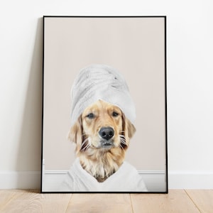 CUSTOM PET PORTRAIT from photo/ Custom Dog/ Pet in Toilet Print/ Animal in Tub/ Bathroom Art/ Personalized gifts/ Pet Gift/ Pet Humour