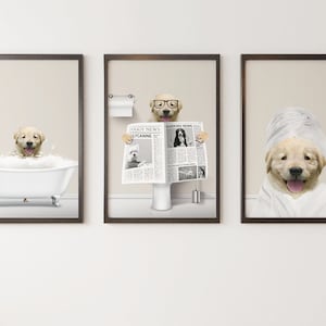 CUSTOM PET PORTRAIT from photo/ Custom Dog/ Pet in Toilet Print/ Animal in Tub/ Bathroom Art/ Personalized gifts/ Pet Gift/ Pet Humour