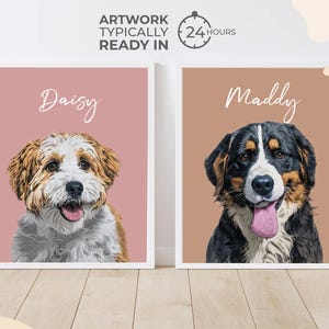 Custom Pet Portraits Using Pet Photo Personalized Digital Dog Portraits Cat Portraits Custom Dog Portrait Custom Pet Art Pet Cartoon Drawing