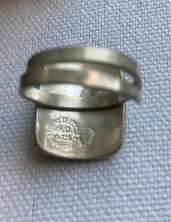 Rectangular Adjustable Sterling Silver Statement … - image 4