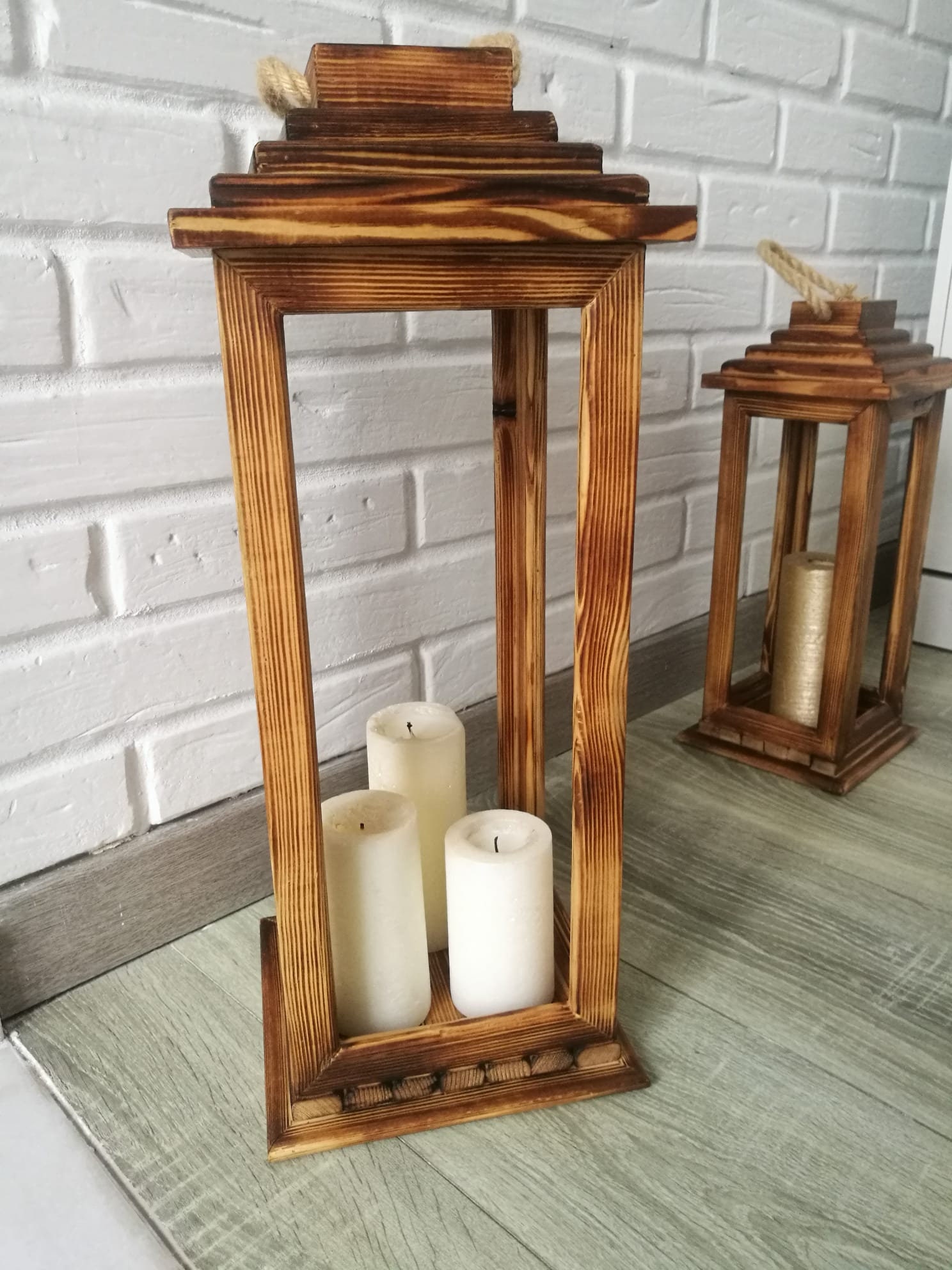 Rustic wooden candle sale holders