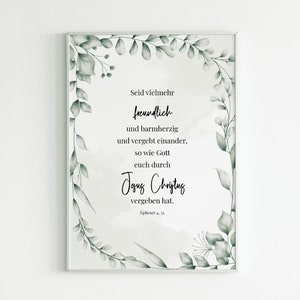 Ephesians 4:32 - Bible verse to print - Christian poster - Christian decoration - Eucalyptus