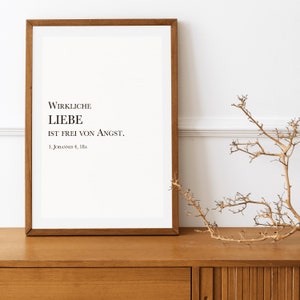 1 John 4:18a - Bible verse to print - Christian poster - Christian decoration - Black and white