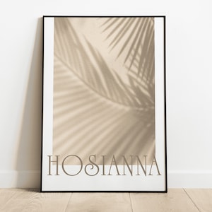Hosanna - Bible verse to print - Christian poster - Christian decoration - Hosanna - Palm trees