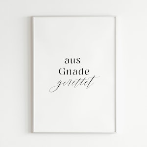 saved by grace - Christian poster - Christian decoration - Minimalist print