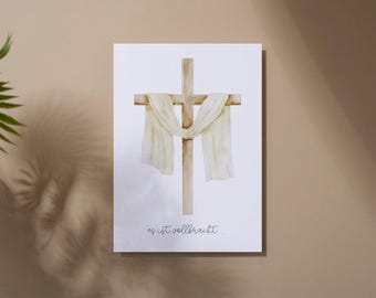 John 19 - Bible verse to print - Christian poster - Christian decoration - rest - peace - hope - Easter - Good Friday - Watercolor