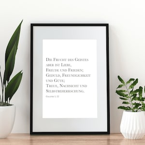 Galatians 5:22 - Bible verse to print - Christian poster - Christian decoration - Black and white - Fruit of the Spirit - God&#39;s Word