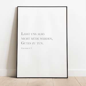 Galatians 6:9 - Bible verse to print - Christian poster - Christian decoration - Black and white