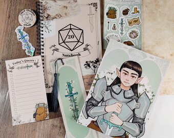 Pack Collection Fantasy Adventure - carnet dnd, fantasy art, illustration, papeterie, idée cadeau, accessoire bureau, aesthetic