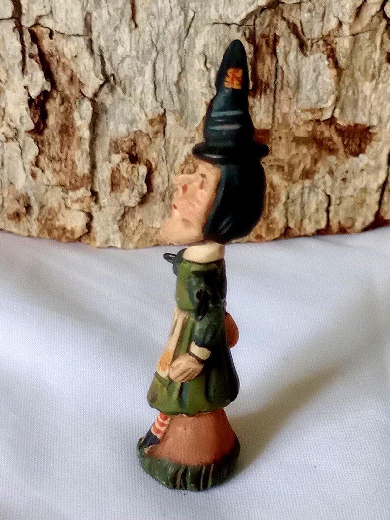 Vintage Halloween Poliwoggs Primitive Folk Art Witch Figurine With ...