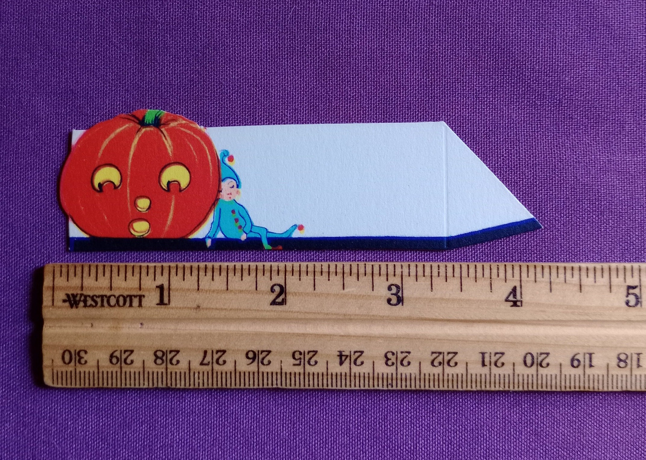 Vintage Halloween Place Card, Elf & Jack O' Lantern, 1930s Party ...