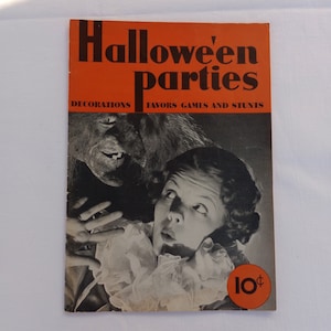 HTF Vintage Dennison &quot;Halloween Parties&quot; 1935 Magazine Bogie Book, Original Collectible Ephemera Themes Games & Decorations, EXCELLENT!