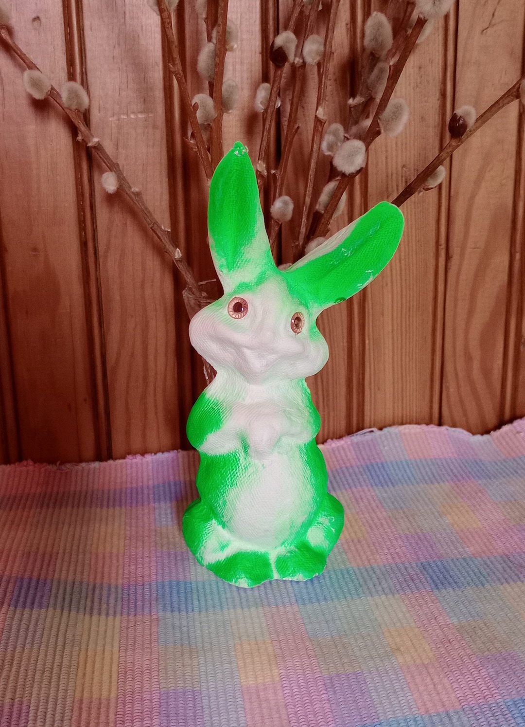 Vintage Paper Mache Easter Bunny Rabbit Candy Container Etsy