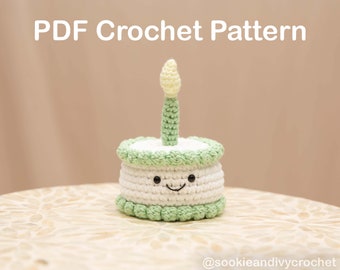 PDF Small Birthday Cake Amigurumi Hat Crochet Pattern - Easy Beginner Crochet Pattern