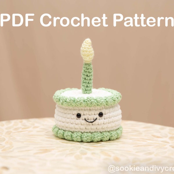 PDF Petit gâteau d'anniversaire Amigurumi Hat Crochet Pattern - Easy Beginner Crochet Pattern