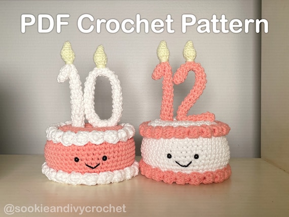 PDF Number Birthday Cake Amigurumi Crochet Pattern - Easy Beginner Crochet Pattern, birthday, anniversary, milestone DIY