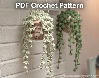 PDF Crochet Pattern - String of Pearls amigurumi pattern, easy beginner crochet pattern, crochet home decor