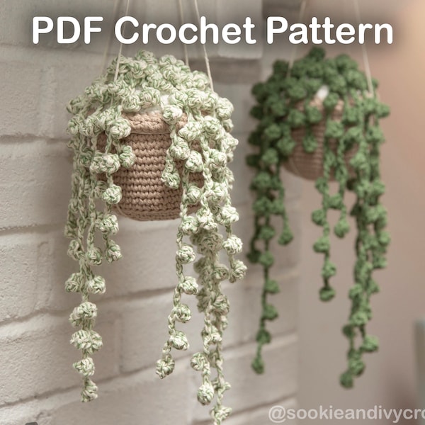 PDF Crochet Pattern - String of Pearls amigurumi pattern, easy beginner crochet pattern, crochet home decor