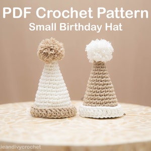 PDF Crochet Pattern - Small Birthday Hat amigurumi pattern