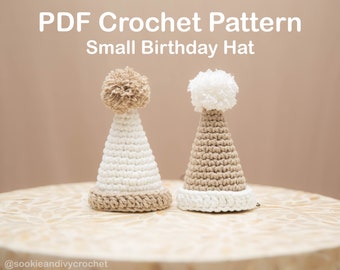 PDF Crochet Pattern - Small Birthday Hat amigurumi pattern