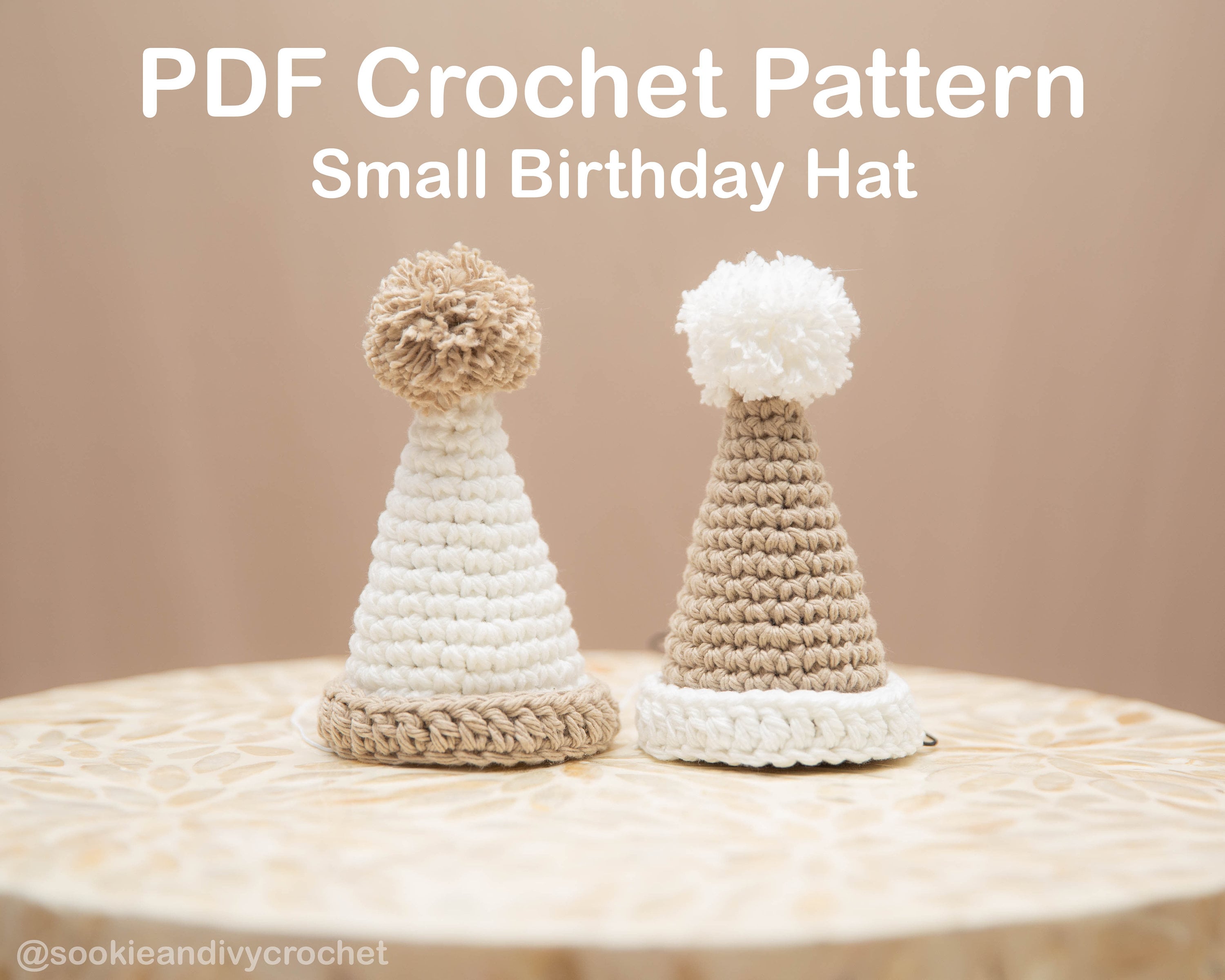 36 Crochet Birthday Gifts with Angels, Gnomes, Bouquets, and Keychains 19 Crochet Pattern Small Birthday Hat amigurumi