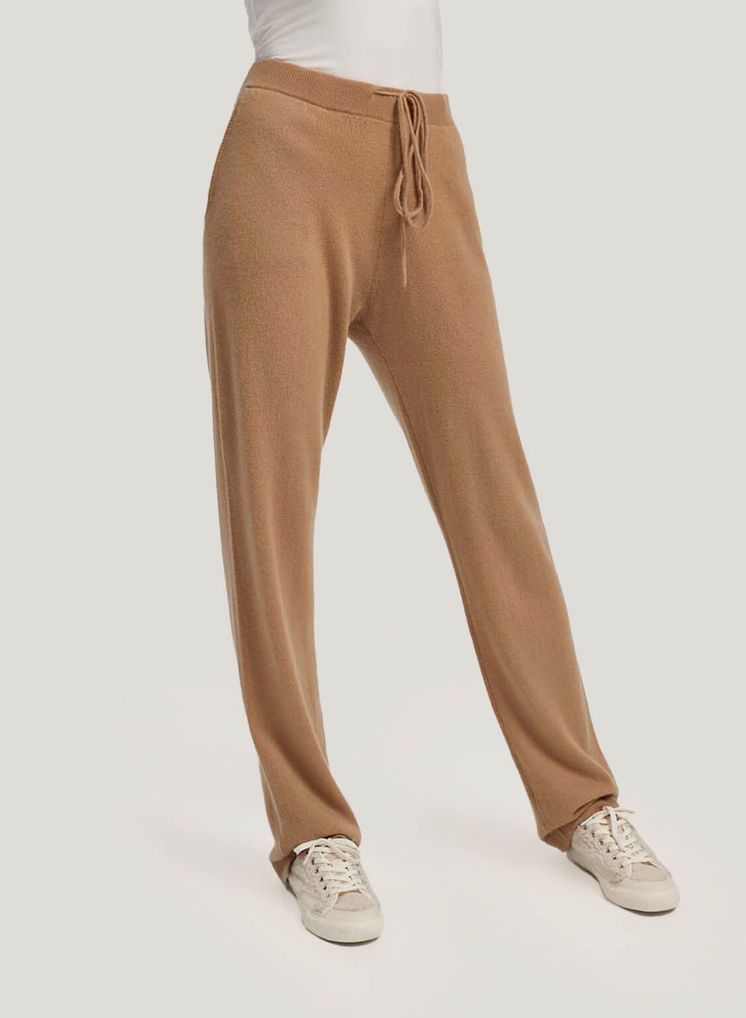 2022 New Autumn Winter Women 100% Cashmere Pants Soft Comfortable  High-Waist Knitted Female Cashmere Thicken Wide Leg Pants