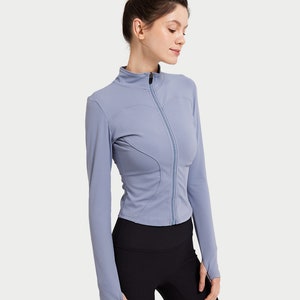 Super Fitted Zip-up Jacket/ Women's Elastic Activewear/ Stretchy and Breathable