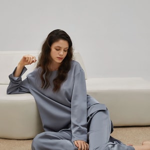Satin Boat Neck Rayon Set/ Sky Blue