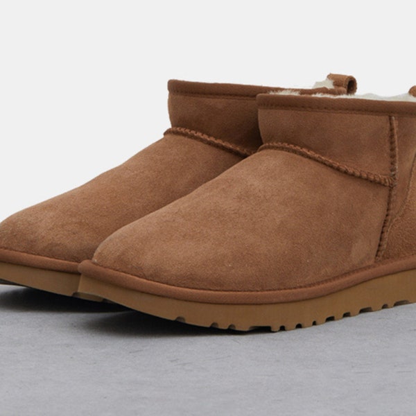 Suede Mini Boots/ High Quality Sheepskin & Wool Materials