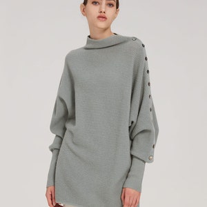 Slouchy Knitted Cashmere Tunic/ Women&#39;s Trendy Sweater