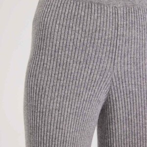 100% Cashmere Rib-Knit Leisure Bottoms/ Women's Thick and Comfy Pants image 7