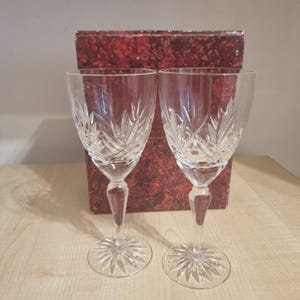 Royal Doulton Crystal Wine Glasses: Hand Cut 24% Lead Crystal, Pair in Box