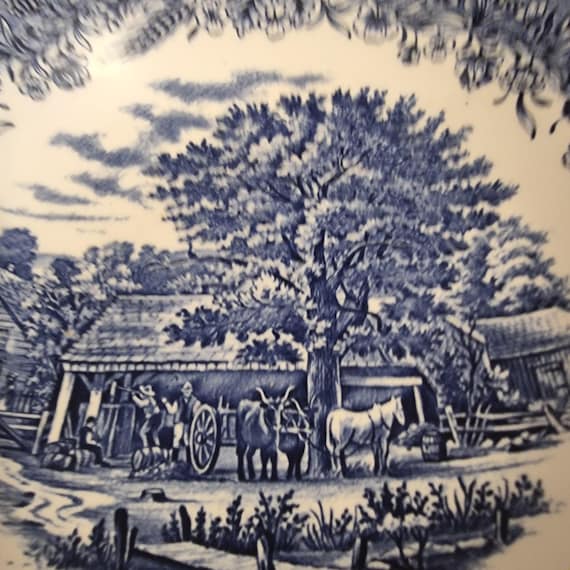 Buy Set of 2 Vintage Churchill England Blue & White Transferware