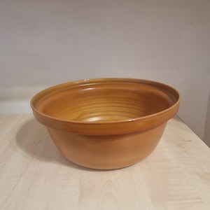 Vintage Arcopal France Mixing Bowl: Amber Opal Glass Retro Kitchenware